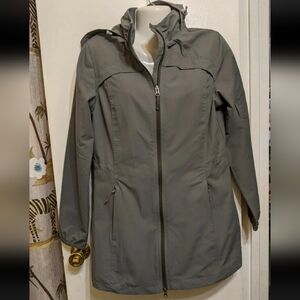 Eddie Bauer Women's Small Utility Jacket in Gray Hooded Pockets
